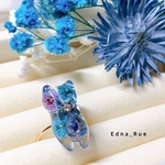 💙お花にゃんこの妖精🧚‍♀️リング💍 フリーサイズ サージカルステンレス 送料無料 レジン ぐで猫
