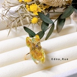 💛お花にゃんこの妖精🧚‍♀️リング💍 フリーサイズ サージカルステンレス 送料無料 レジン ぐで猫