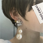 再販大人気クリアパールピアスイヤリング