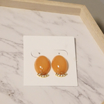 テラコッタオレンジ×キラキラෆ　　ピアス　イヤリング　レジンアクセサリー