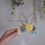 再販×9♡うさ耳カチューシャ❀カラフル（アートフラワー）◎ペット用アクセサリー