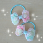 オーガンジーリボンヘアゴム flowerハート