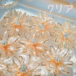 4こクリア 小メタルフレーム フラワーパーツ チャーム 透明 紫陽花 アジサイ 向日葵 ひまわり 秋桜 コスモス 雪の結晶 ディップフラワー