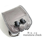 ランドセルカバー　透明カバー　monotone check  black リボン　グリローズ
