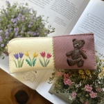 🧸felt  de patchworkテディベアのポーチ🌷