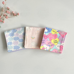 SALE価格6重ガーゼ♡ハーフサイズ♡ミニハンカチ3枚セット♡女の子柄🌈虹、雲、ユニコーン🦄