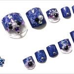 【早い者勝ちsummer★sale7/13まで】ペディキュアネイルチップ－大理石風　モロッコパープル－