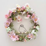 ほっこり文鳥のお花見リース