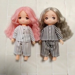 ミキちゃんマキちゃん　パジャマセット（白黒ストライプ）