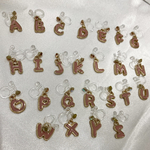 【各文字1点】aiboちゃんのためのイニシャル イヤリング　くすみピンク
