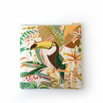 [ ceime07様オーダー品 ] フランス生地 フラットポーチ jungle white B