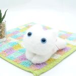 ねこクリップ（ねこばさみ）　ふわふわ白ねこ　青目　ブルーアイ