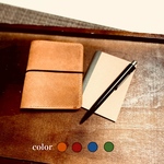 A7メモ帳カバー（キャメル・ボルドーブラウン・サファイア・オリーブグリーン)