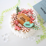 【アイシングクッキー】　オーダー　花　ピンク　淡い　おしゃれ　誕生日ケーキの飾り