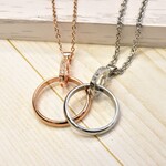 【ペア2本価格】細めタイプ リングホルダーペア2本ネックレスチェーンセット  【安心のサージカルステンレス】