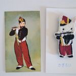 【再販×6】「笛を吹くうさぎ」の刺繍ブローチ