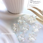 値下げ♡390円→350円［A731]   オーロラ  フラワー  ビーズ  カボション  4pcs