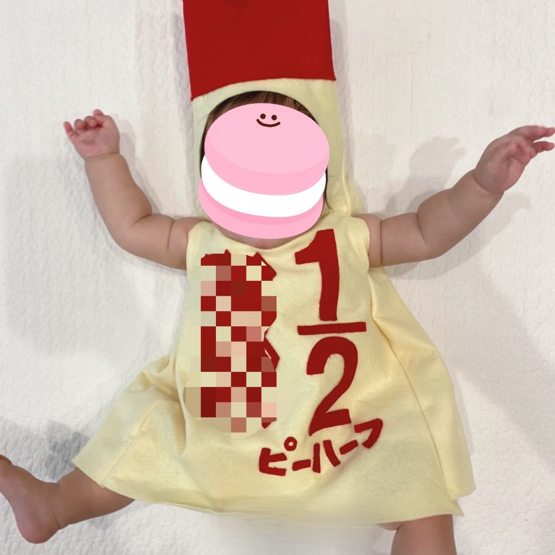 ハーフバースデー 衣装 キューピー サロペット - mugyu__mugyu