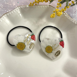 再販★no.318 押し花いちごハート（ホワイト）