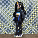 難あり！　momokodoll  サイズ　ギャラクシーの着物セット