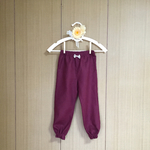 裾フリルパンツ(足首丈90㌢)＊ワインレッド色リネン