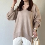 送0 春先にはこれ一枚で♪大人可愛い 柔らかいパフオーバーニット【パフオーバーニット】