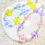 右💜💖お花のメンカラペンラストラップ