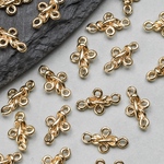 【4つ】コネクター　6×11mm ゴールド　リング　金具　フラワー　花