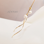 ロングネックレス　2way　Y字　ラリエット　パールネックレス　華奢　オフィス　可愛い　シンプルネックレス