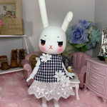 オビツ11  紺チェックのワンピース