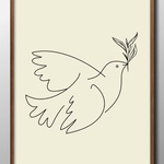 12987■ポスター　絵画　A3サイズ　『パブロ・ピカソ　平和の鳩』　アート　イラスト　デザイン　上級マット紙採用　北欧