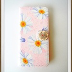 送料無料キャンペーン★再販✴︎上質✴︎ベビーピンクとお花✴︎手帳型iPhoneケース✴︎iPhone6S/6G対応