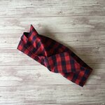 harapeco-mam様専用ページ　キッズサイズ　ワイヤー入りヘアバンド（チェック・赤×黒）2点