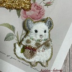 【パイド・ピンク色のお花籠バッグ】春色チンチラの手刺繍ブローチ【lilla ekorren🪡🧶】