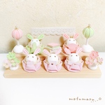 ふんわりカラーのうさぎひな(さくら×グリーン)【ひな祭り　初節句　ひな人形】