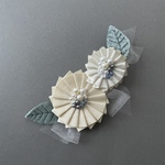 【編集部のひきだし】掲載作品！【ブローチ】bouquetロゼット　グリーンリーフ