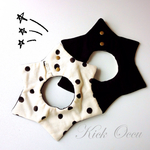 【再販14】ふんわり星のBib☆黒のランダムドット