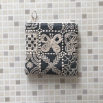 new!  forest tile ミニポーチ　深型　ミナペルホネン の刺繍生地 mina perhonen  フォレストタイル
