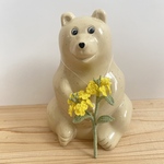 レース編みの菜の花　しろくま貯金箱用