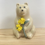 レース編みの菜の花　しろくま貯金箱用
