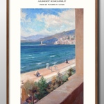 13054■ポスター　絵画　A3サイズ　『アルベルト・エデルフェルト　From my Window in Cannes』　アート　イラスト　デザイン　上級マット紙採用　北欧
