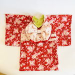 小型犬☆着物小桜柄(紅色)LLサイズ