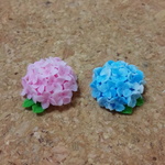 まんまる紫陽花ピアス☆イヤリング　ブルー×ピンク