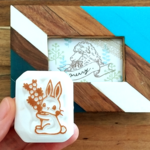 ミモザとうさぎのはんこ