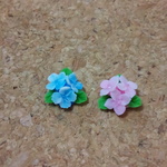 小さい紫陽花ピアス☆イヤリング　ピンク×ブルー