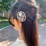 【受注制作】【再販】［greenはsold outです🙇‍♀️］インド刺繍リボン　ぱっちんピン　ぱっちんどめ　ヘアアクセサリー