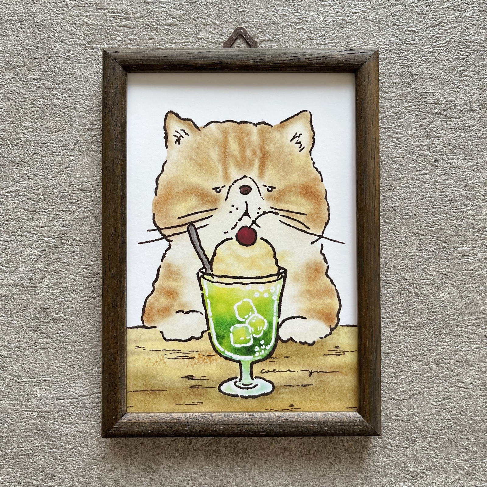 夜空　クリームソーダ　ホイップクリーム　原画　アー　飲み物アート クリームソーダ┊ポストカード | Tsumugi Matsubara GALLERY