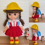 【送料無料］メルちゃんソランちゃんレミンちゃんブラウスと吊りスカートとランドセルと帽子のセット