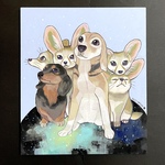 G様【ご購入用】専用ページ ビーグル犬 と ダックス の壁掛けイラスト② 原画 アート 絵画