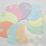 ふわふわ 楕円形 花のメッセージカード ダイカット クラフトパンチ No.58a